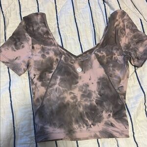 Lululemon Athletica Fitted Gray Black Crop Top